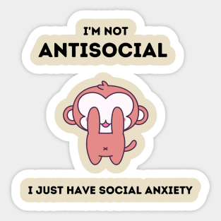 I am not antisocial Sticker